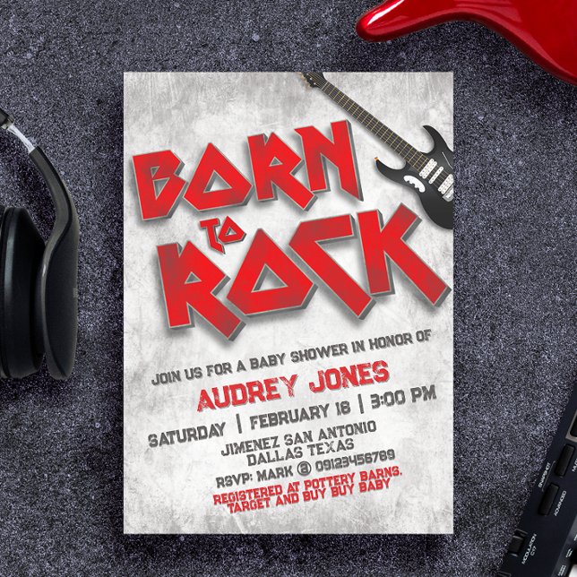 Born to Rock - Baby Shower Invitation (Creator Uploaded)