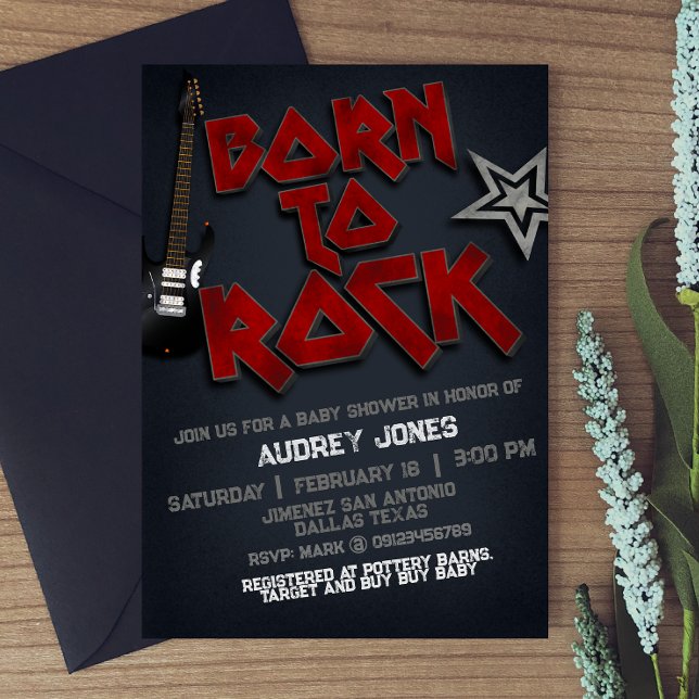 Born to Rock Baby Shower Invitation (Creator Uploaded)