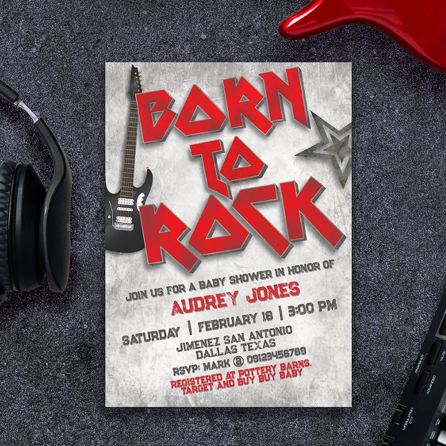 Born to Rock - Baby Shower Invitation (Creator Uploaded)