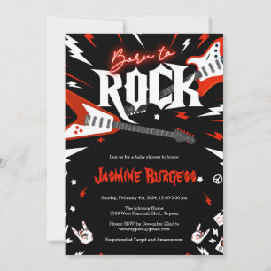 Born to ROCK Baby Shower Invitation, Guitar Invite