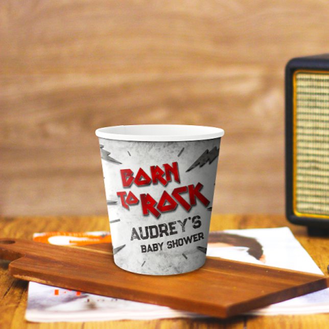 Born to Rock - Baby Shower Paper Cups (Creator Uploaded)