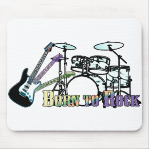 Born to Rock Drums and Guitar Mouse Pad