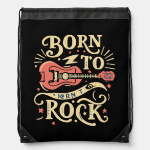 Born to Rock Electric Guitar Drawstring Bag
