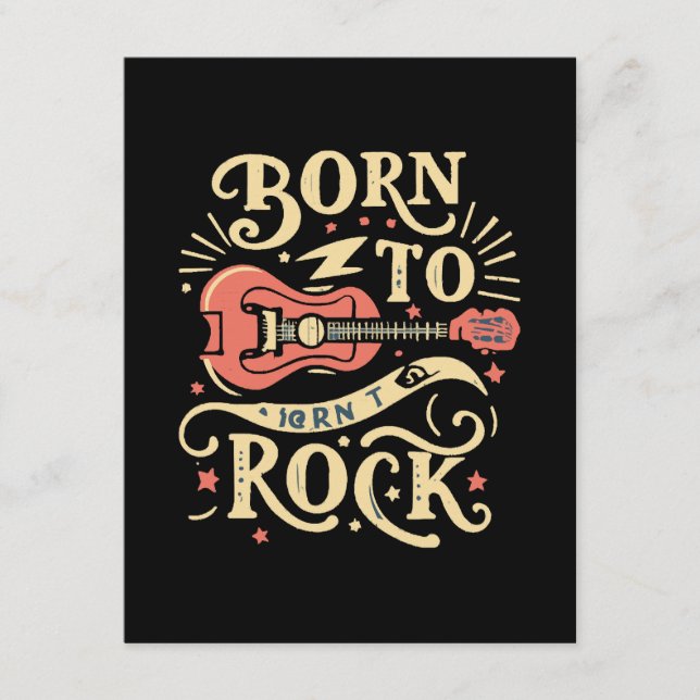 Born to Rock Electric Guitar Enclosure Card (Front)