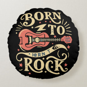 Born to Rock Electric Guitar Round Cushion