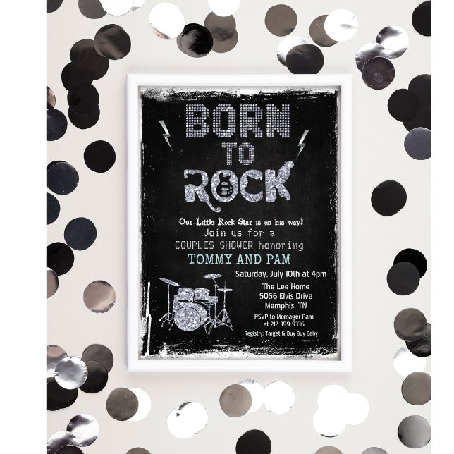 Born to Rock Rock Star Baby Shower Invitation (Creator Uploaded)