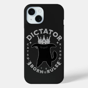 Born To Rule Funny Cat Design iPhone 15 Case