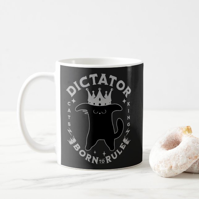 Born To Rule | Funny Cat Design Coffee Mug (With Donut)
