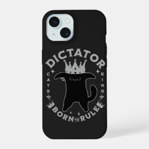 Born To Rule Funny Cat Design iPhone 15 Case