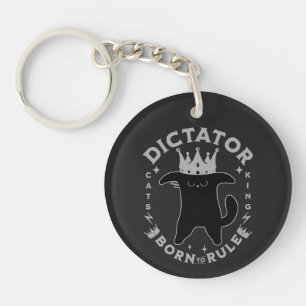 Born To Rule Funny Cat Design Key Ring