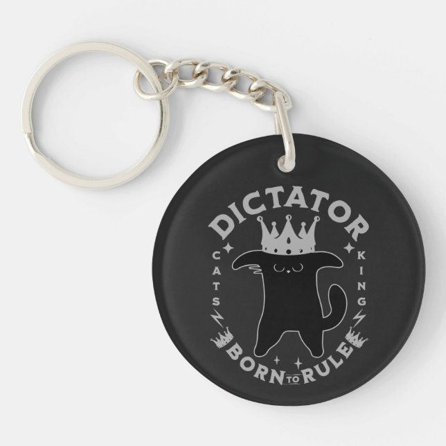 Born To Rule | Funny Cat Design Key Ring (Front)
