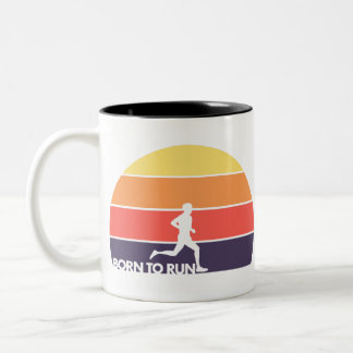 Born to Run - Male Runner Two-Tone Coffee Mug