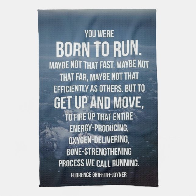 Born To Run - Workout Motivational Tea Towel (Vertical)
