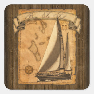 Born To Sail Square Sticker