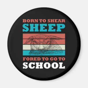 Born To Shear Sheep Forced To Go To School Goat Magnet
