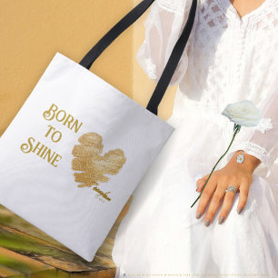 Born to Shine White Tote