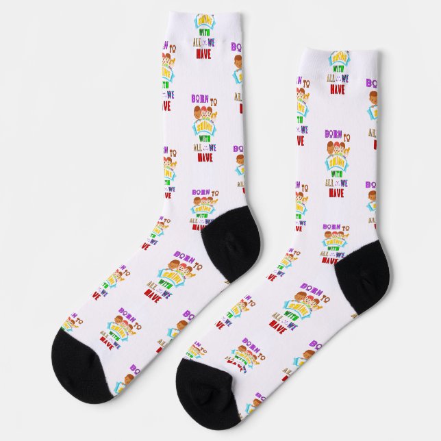 Born To Shine With All We Have 2 Spectrum Autism Socks (Left)
