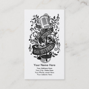 Born To Sing Business Cards 2