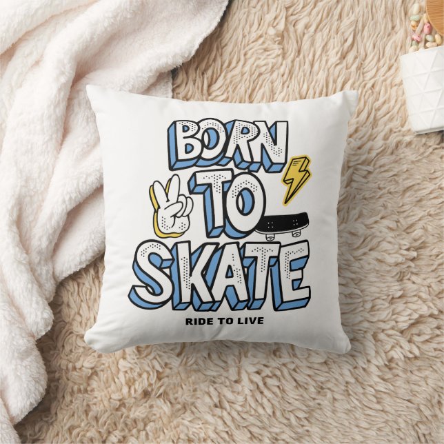 Born to Skate Ride to Live Cushion (Blanket)