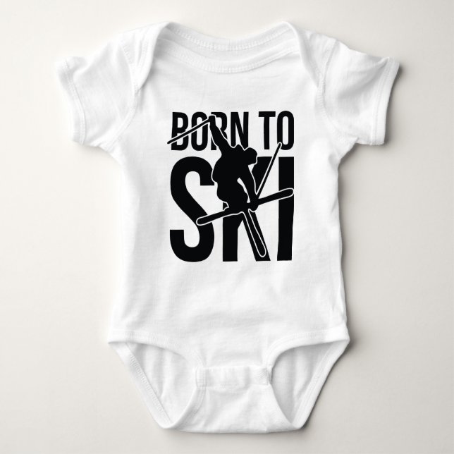 BORN TO SKI 04 FREESTYLE.png Baby Bodysuit (Front)