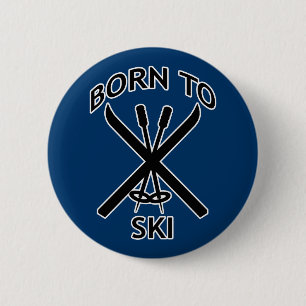 Born to Ski 6 Cm Round Badge