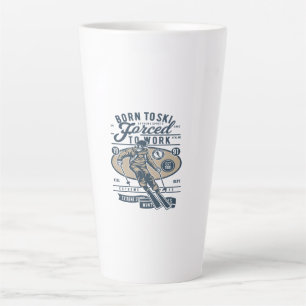 Born To Ski Forced to work Latte Mug