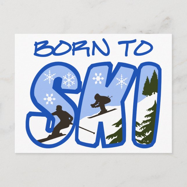 Born to Ski Postcard (Front)