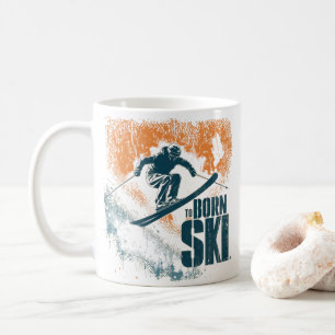 Born to Ski   Vintage Skiing Design Coffee Mug