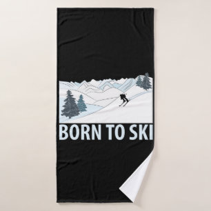 Born to Ski Winter Sports Bath Towel