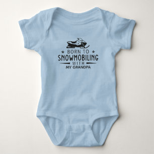 Born to Snowmobiling with My Grandpa Sledder Baby Bodysuit