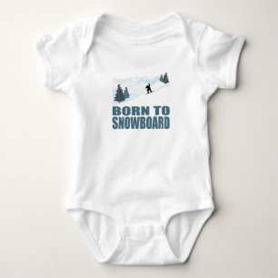 Born To Snownoard Winter Sports Baby Bodysuit