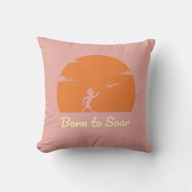 Born to Soar – Inspirational Silhouette  Cushion (Front)