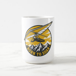 Born To Soar Vintage Hang Glider Mountains Coffee Mug