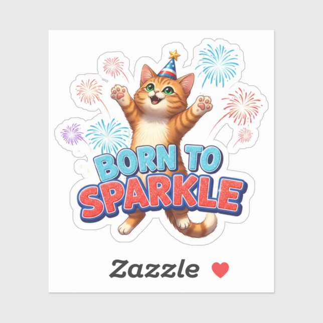 Born to Sparkle – Patriotic Cat (Sheet)