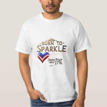 Born to Sparkle – Patriotic Heart Tee for Men
