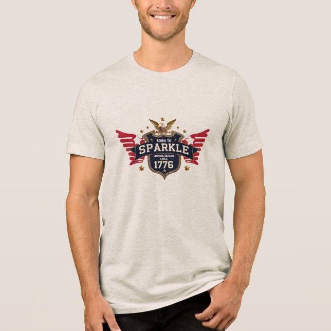 Born to Sparkle – Patriotic Shield Tee | USA Pride (Front)