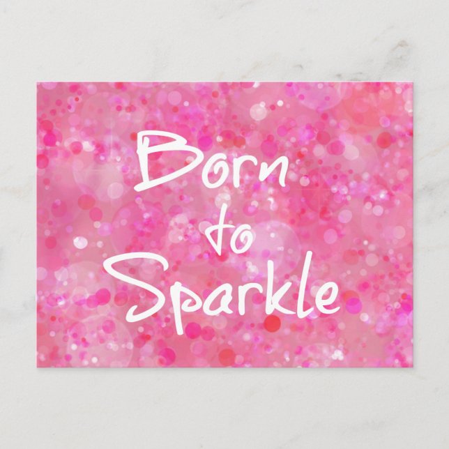 Born to Sparkle Quote Postcard (Front)