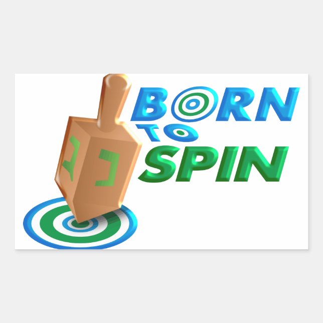 Born To Spin Rectangular Sticker (Front)