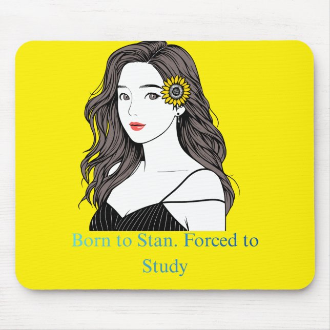 Born to Stan – K-Pop Aesthetic Girl Mouse Pad (Front)