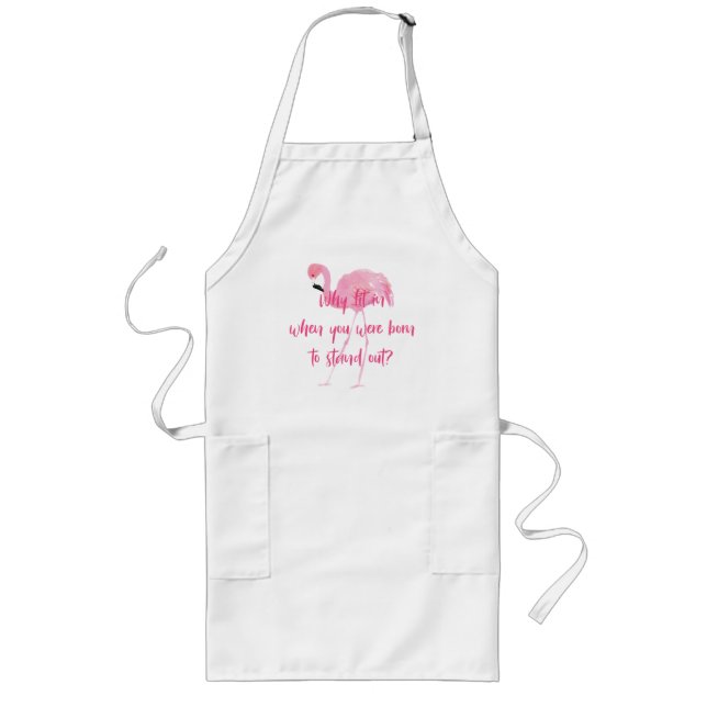 Born to Stand Out Flamingo Long Apron (Front)