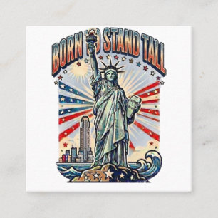 Born to Stand Tall - Vintage Patriotic Statue of L Calling Card