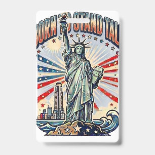 Born to Stand Tall - Vintage Patriotic Statue of L ID Badge