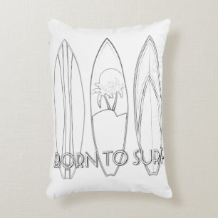 Born To Surf Adult Colouring Pillow