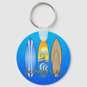 Born To Surf Key Ring