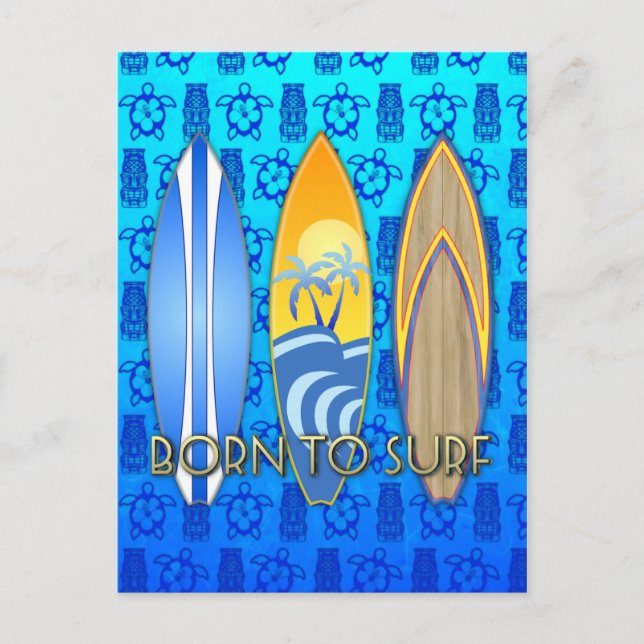 Born To Surf Postcard (Front)