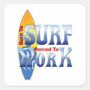 Born To Surf Square Sticker