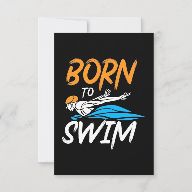 Born To Swim RSVP Card (Front)