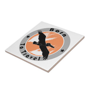Born to travel  ceramic tile