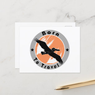 Born to travel postcard