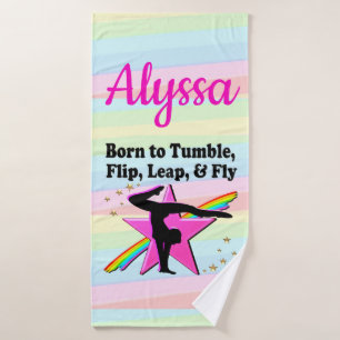 BORN TO TUMBLE, FLIP, LEAP AND FLY BATH TOWEL